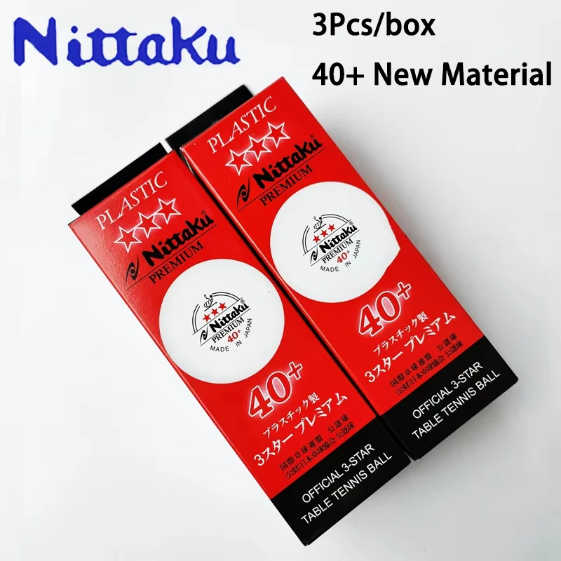 

3Pcs NITTAKU 3Stars Table Tennis Balls With Seam New Material 40+ Balls For International Competition Genuine Ping Pong Balls