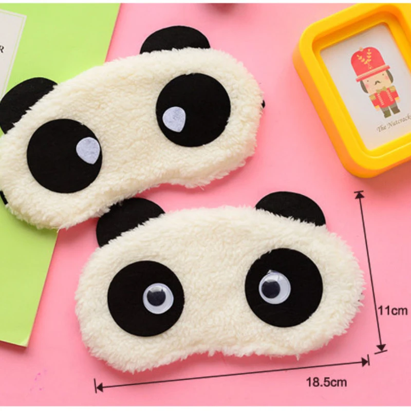 Mascarilla de felpa con diseño de Panda, máscara de ojos suave para dormir, portátil, a la moda