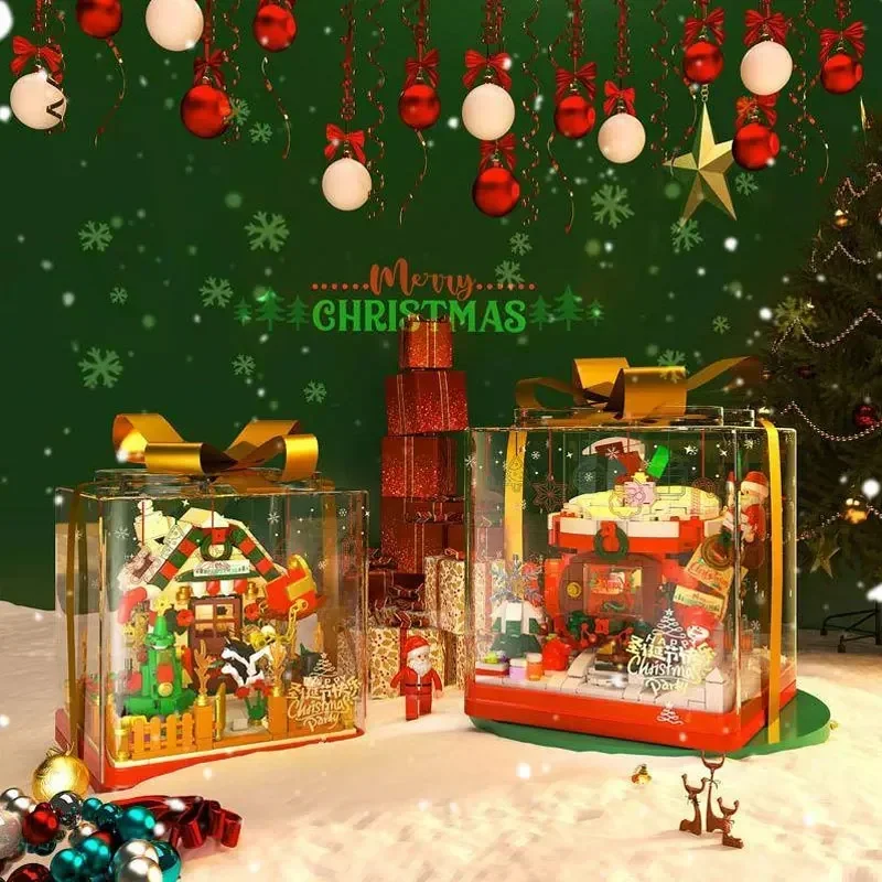 Christmas Santa Apple House Building Blocks Toy Halloween/Thanksgiving Day/Christmas Children Gift