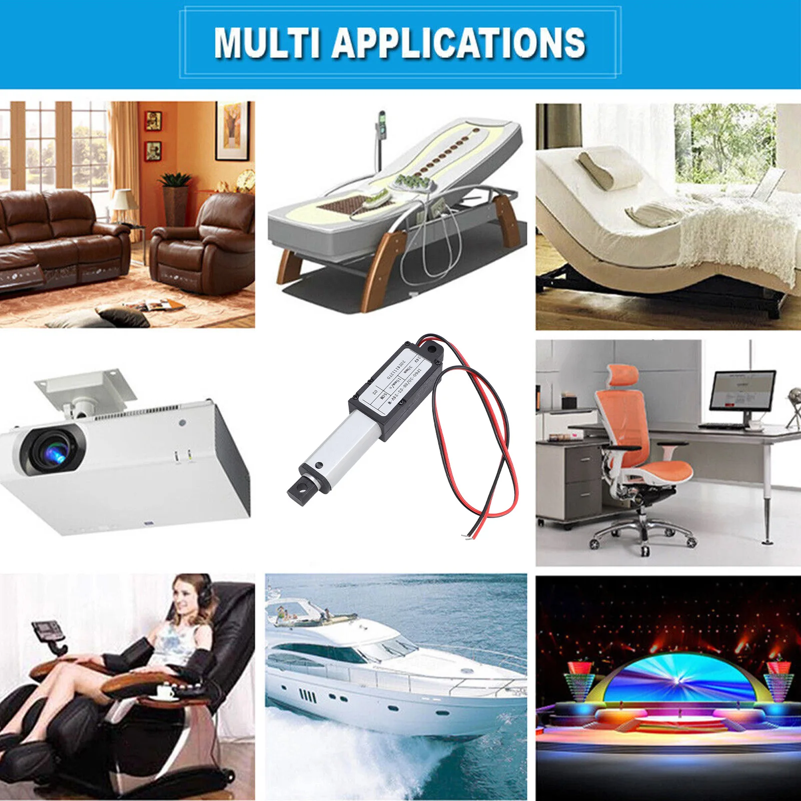 Small Linear Actuator Aluminum Tube Circuit Guards 50N Thrust DC24V 30mm Stroke Linear Electric Actuator for Lifting Equipment