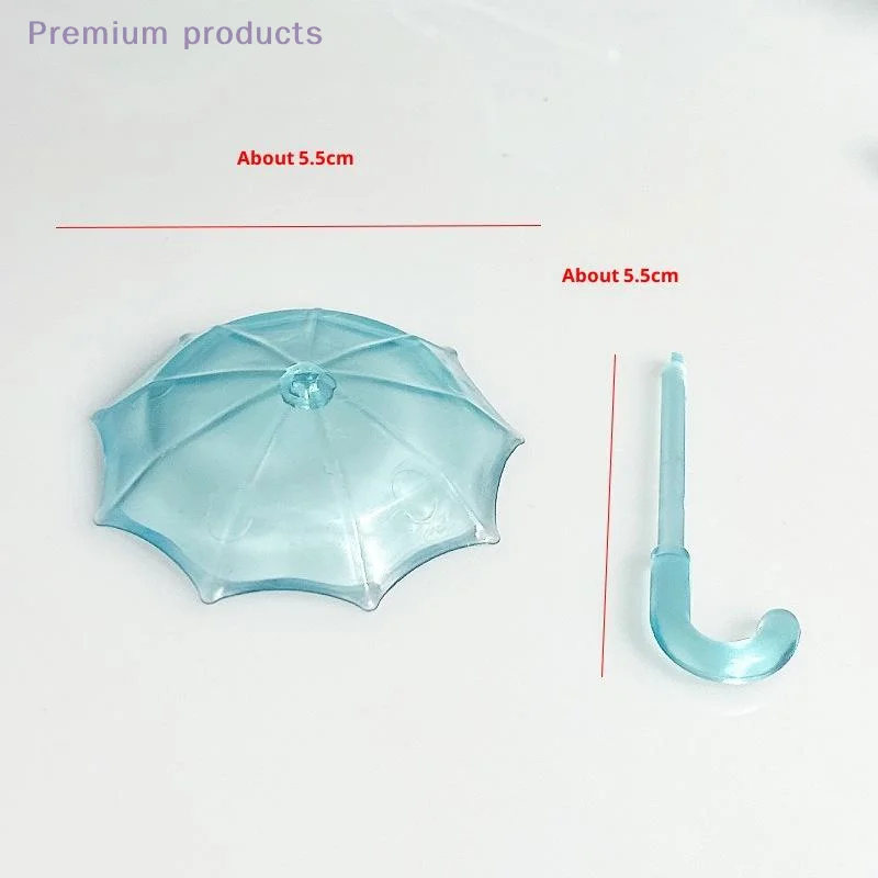 1 قطعة مظلة بلاستيكية صغيرة ديكور المنزل لعب الأطفال دمية اكسسوارات أثاث مظلة صغيرة شفافة نموذج