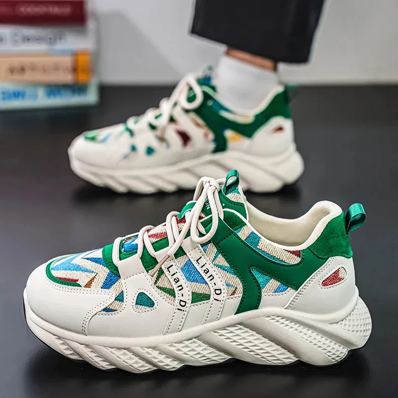 أحذية رياضية كاجوال للرجال أحذية رياضية بنعال ناعمة نعال سميكة غير قابلة للانزلاق تزيد من الجري أحذية رجالية مبركن قماشية قابلة للتنفس