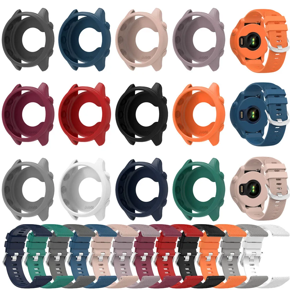 Band & Case For Garmin Forerunner 255 265 Smartwatch Silicone Bracelet Strap Frame Cases Watchband Accessories