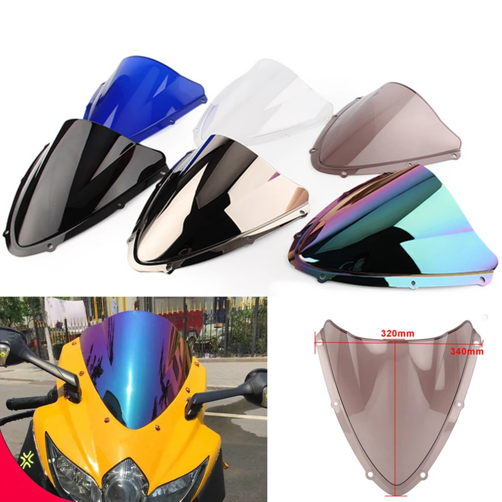 Motorcycle Double Bubble Windshield For SUZUKI GSX-R GSXR 600 750 GSXR600 GSXR750 K8 2008-2010 WindScreen Accessories Fairing