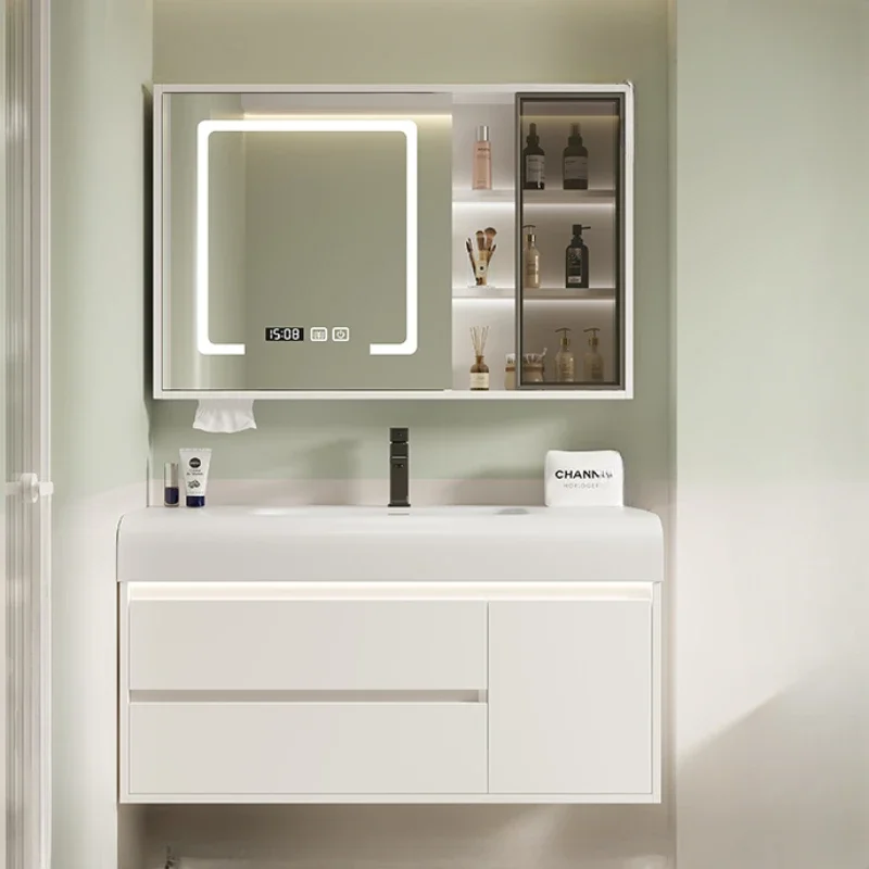 Mirror Open Bathroom Cabinet Storage Cabinets Multifunctional Laundry Corner Bathroom Cabinet Sink Wall Mobile Bagno Furniture