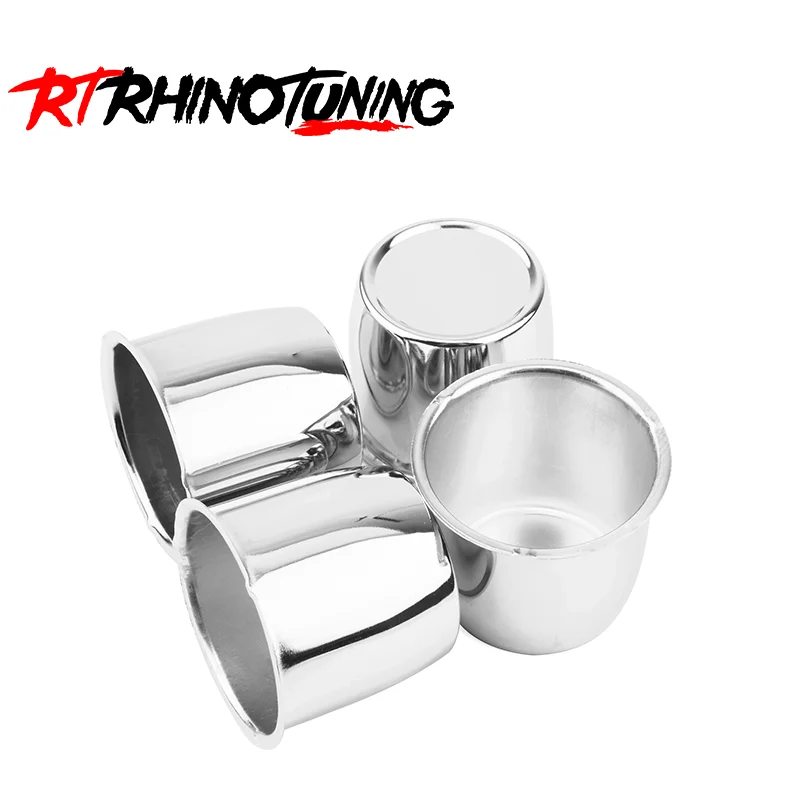 

RhinoTuning 2/4Pcs 67mm/2.64" Hub 61mm/2.40" H Plated PUSH-THRU HUB CENTER CAP Fit 2.64" Trailer/Truck Rims Center Bore 2.4" H