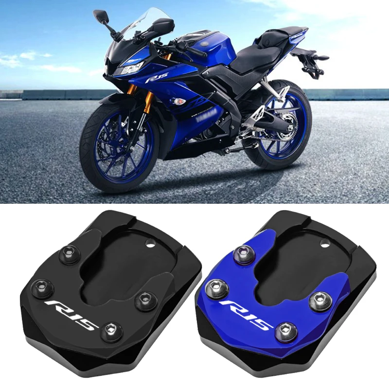 

For YAMAHA YZF-R15 YZFR15 YZF R15 V3/V4 17-23 Motorcycles CNC Aluminum Foot Side Stand Enlarger Plate Pad Kickstand Extension