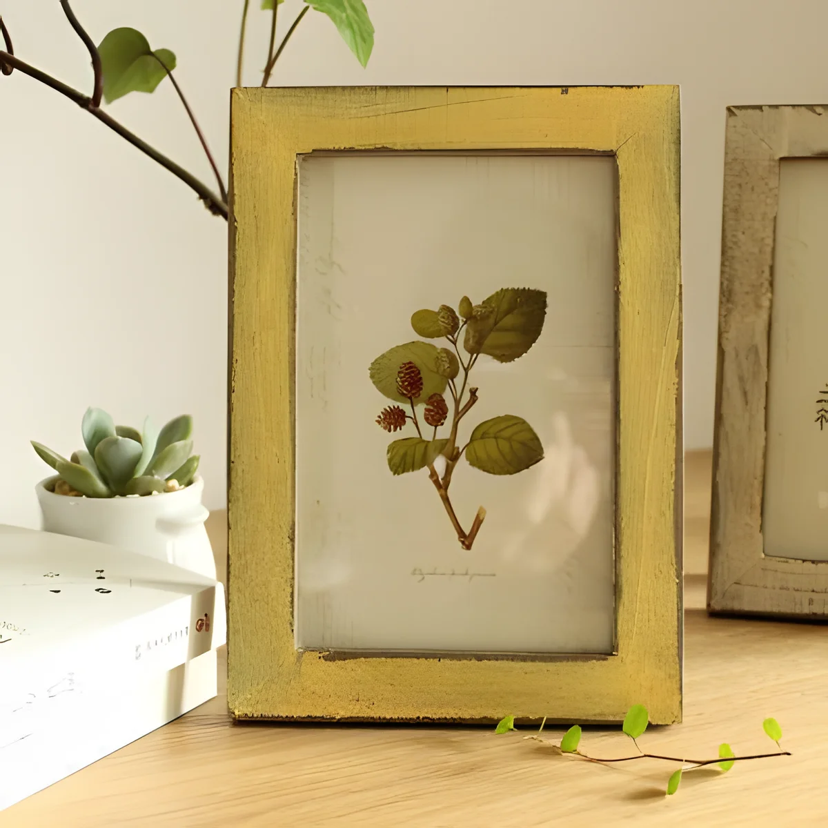 [Vintage Wooden Picture Frames3PC 1L1M1], 4x6 Inch Vintage Style Wooden Picture Frames - Distressed Finish, Multi-Orientation Wa