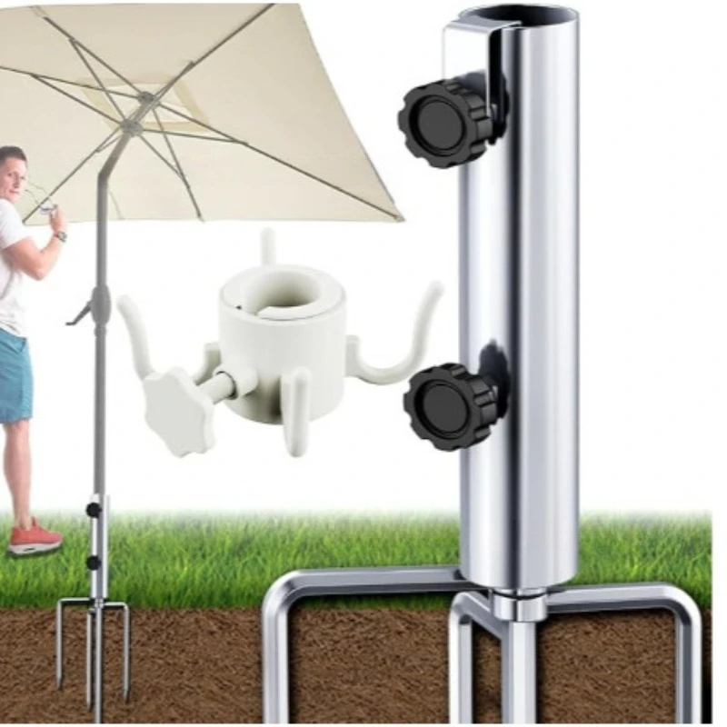 Heavy Duty Detachable Four Leg Umbrella Anchor Stable Fishing Umbrella Ground Insert Outdoor Sand Fixed Base Stand