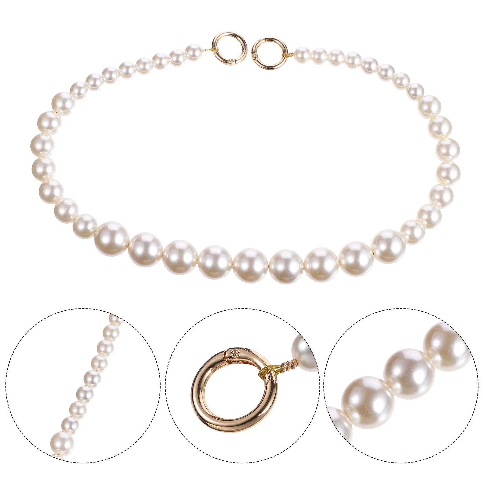 1 قطعة استبدال اللؤلؤ حقيبة سلسلة حزام مع مشبك سبيكة قوي قابلة لإعادة الاستخدام تقليد اللؤلؤ سلسلة DIY بها بنفسك حقائب اليد حمل المحافظ