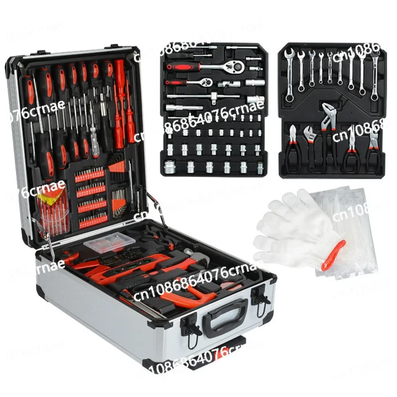 Household Tie Rod 499-piece Set, Combination Tool Set, Aluminum Box 187-piece Set, Tool Box Ratchet Opening Wrench Hardware