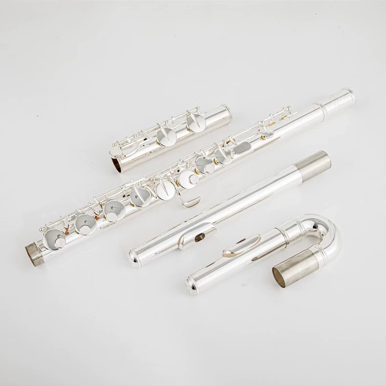 Flauta Alto Pearl G Tune 16 Chaves de Furo Fechado Banhada a Prata Instrumento Musical Profissional com Estojo e Boquilha
