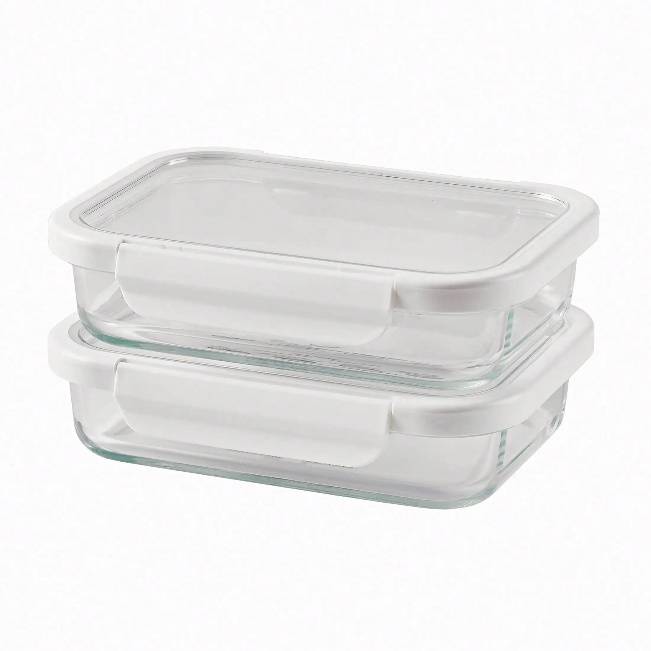 

(Pack of 4) 2.3 cup rectangular glass food storage containers with lids