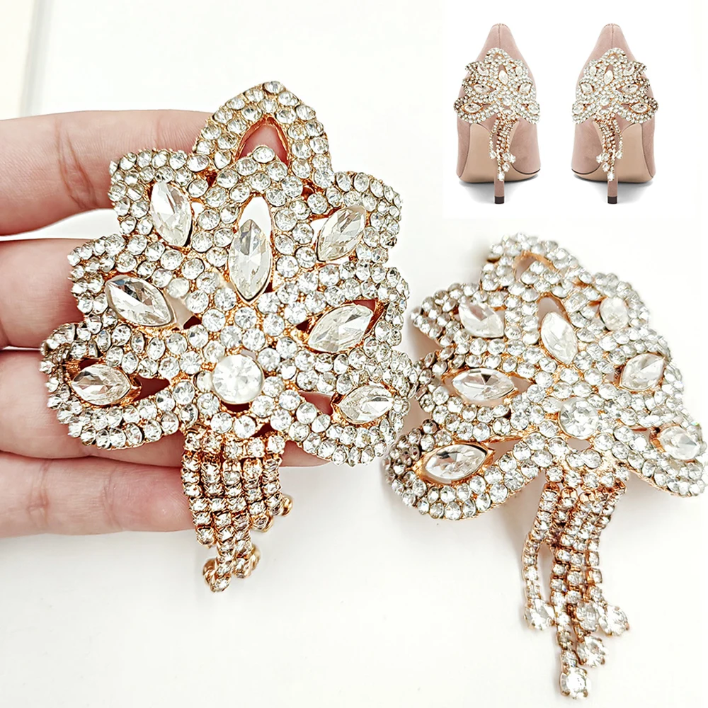 1 Pair Rhinestone Heel Covers Hollow Crystal Thin High-heeled Shoes Decorative Shoes Accessories DIY Wedding Shoes Accessories