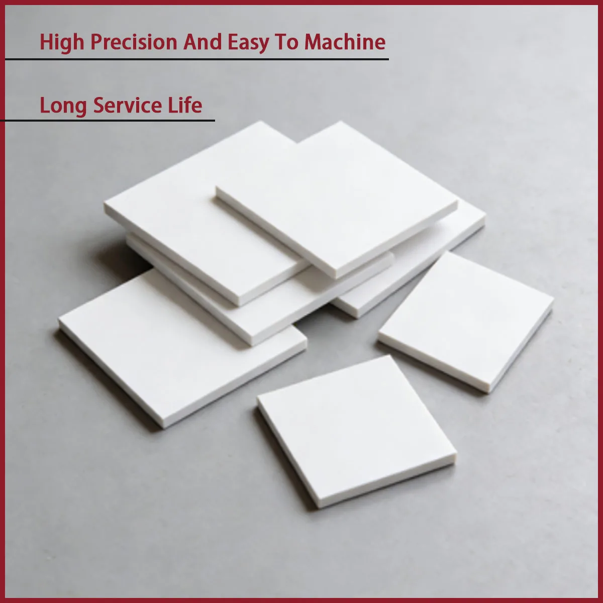Aluminum oxide ceramic square plate with a thickness of 0.2-3mm has the advantages of high hardness and wear resistance