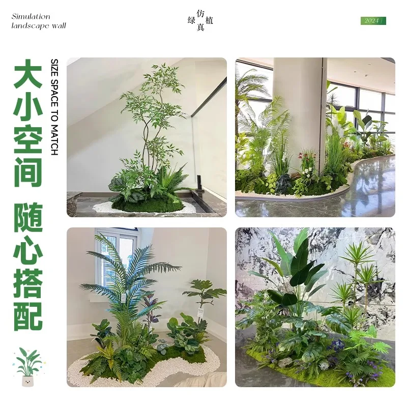 

Simulation plant landscaping Balcony landscape layout Indoor stairs Fake flower tree decoration Bionic green plant landscaping c