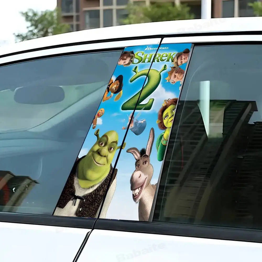 

Cartoon Funny S-Shrek Car Stickers B-pillar Sunscreen Auto Center Column Cover Scratches Decoration Stickers Auto Accessories