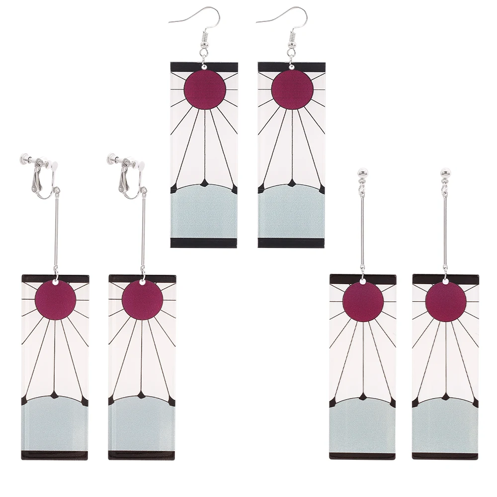 Trendy Anime Acrylic Earrings Creative Cartoon Ear Clip Jewelry Unisex Cosplay Props Personality Accessory for Women Men