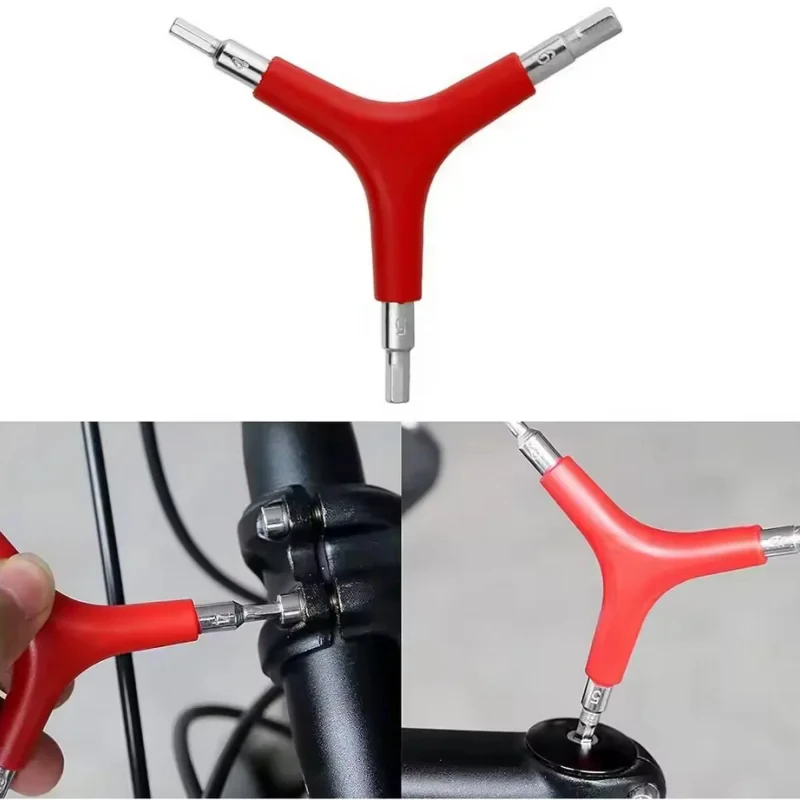 Y-Shaped 3-Way Hex Wrench – Inner Hexagon Spanner, 4/5/6mm for Outdoor Camping, Cycling & Mountain Bike Maintenance Repair Tool