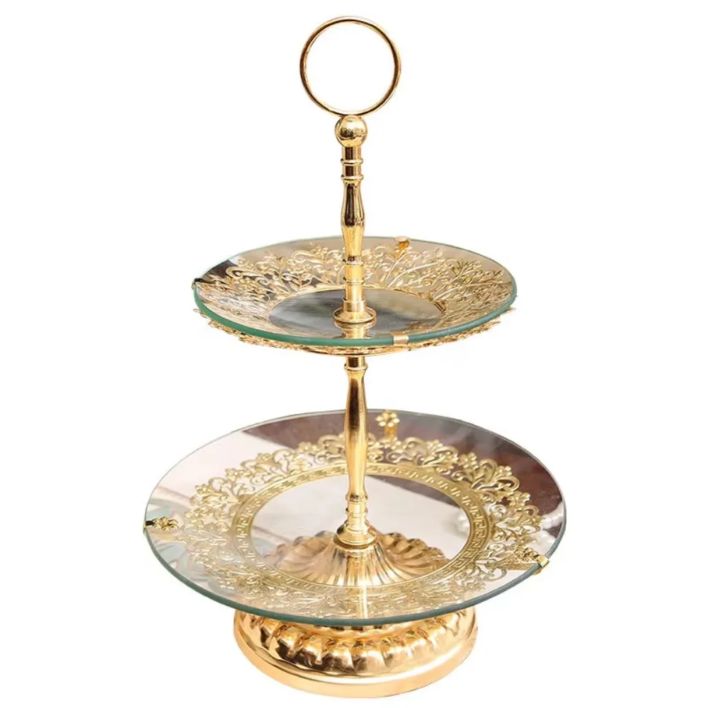 

Two Tiered Fruit Candy Cake Tray Dessert Cake Plate for Wedding Home Decoration