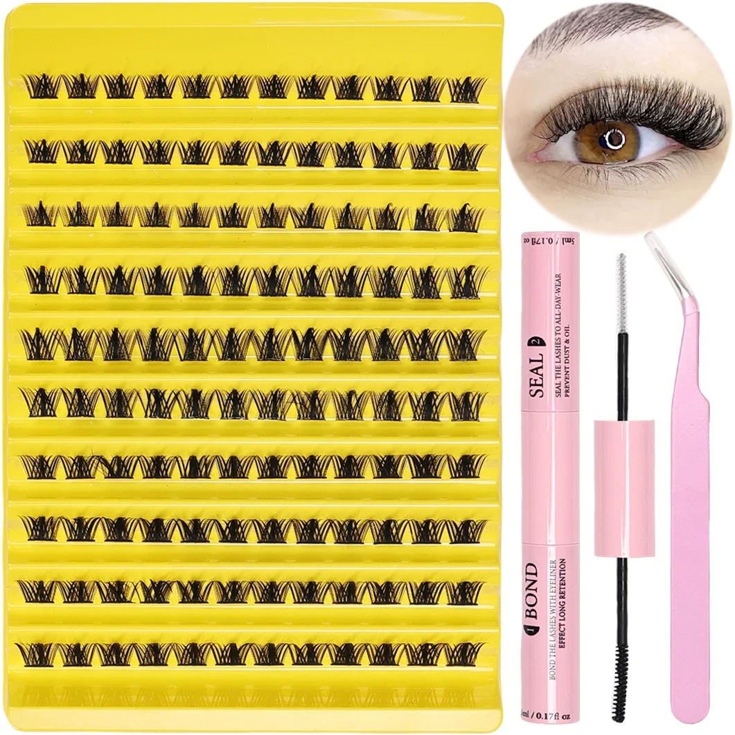 120pcs  Personal EyelashD Curl Eyelash Extension Kit with Eyelash Adhesive and Sealant Curler and Eyelash Applicator