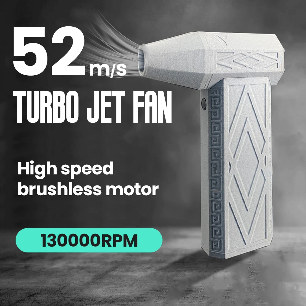 

Violent Blower Turbo Jet Fan 130,000 RPM Mini Turbo Jet Fan Wind Speed 52m/s Brushless Motor Handheld Duct Fan Dust Blowing