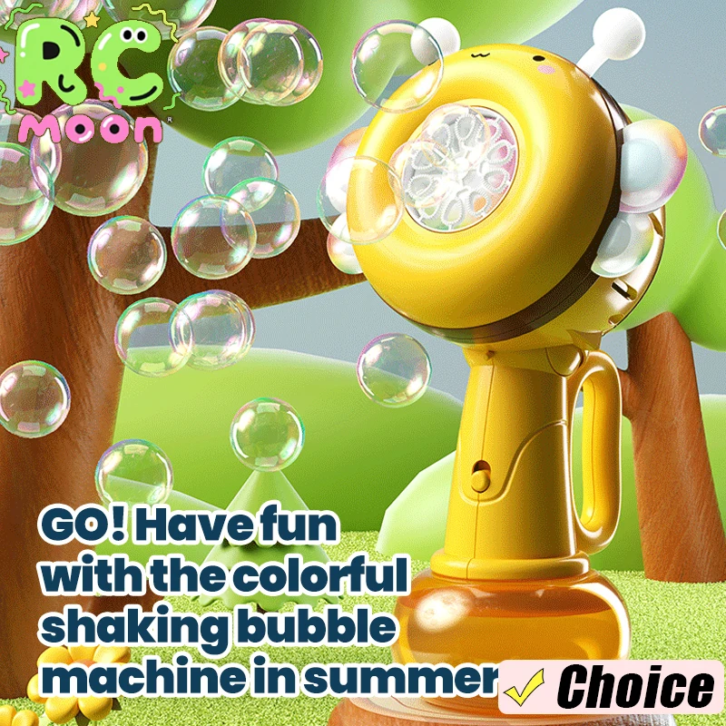 آلة فقاعات النحل اللطيفة، آمنة وممتعة، محمولة على نحو سلس، نقرة واحدة، ابدأ ألعاب الفقاعات الكهربائية الصغيرة