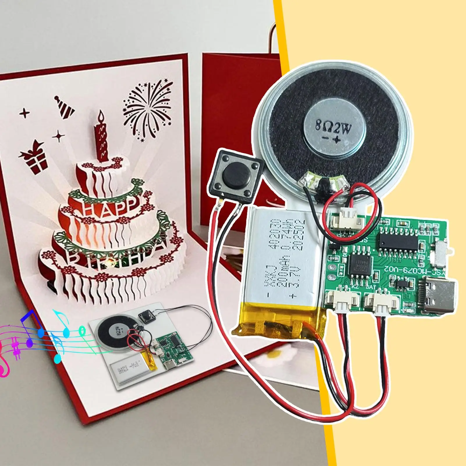 DIY 음성 녹음 상자 녹음 메시지 상자 모듈 봉제 동물/선물/음성 녹음 상자 용 시끄러운 스피커 녹음 플레이어