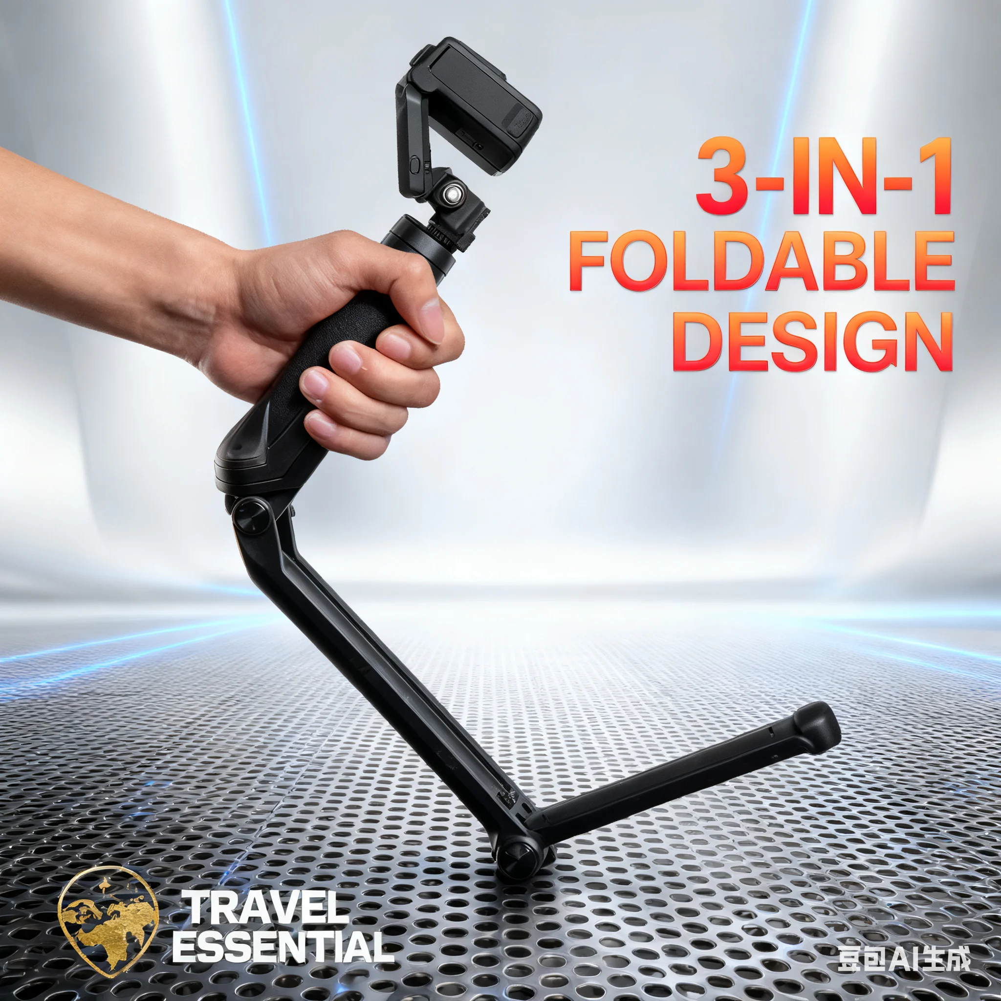 

3-in-1 Foldable Tripod Selfie Stick - For Insta360 GO Ultra/X5/Ace Pro 2, Magic Arm & Invisible Angle