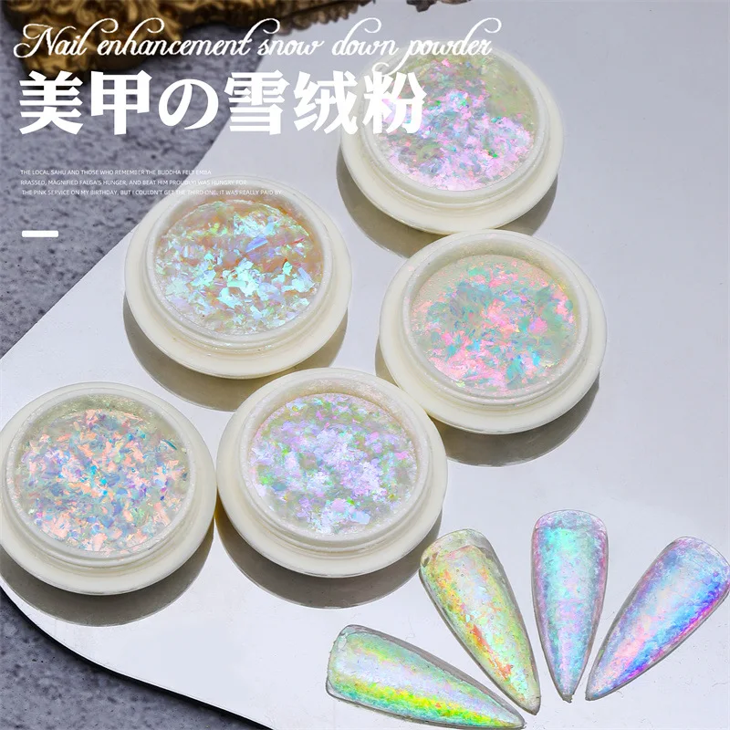 0.5g Velvet Opal Flakes Chamelon Nail Sequins Ultra-thin Dreamy Crystal Irregular Sequins Shiny Mermaid Aurora Opal Sequins TH*1