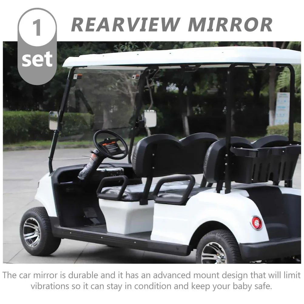 

1Set Professional Golf Cart Rearview Mirror Replaceable Wear-Resistant Side Mirror Clear Wide Angle Blind Spot Reduction