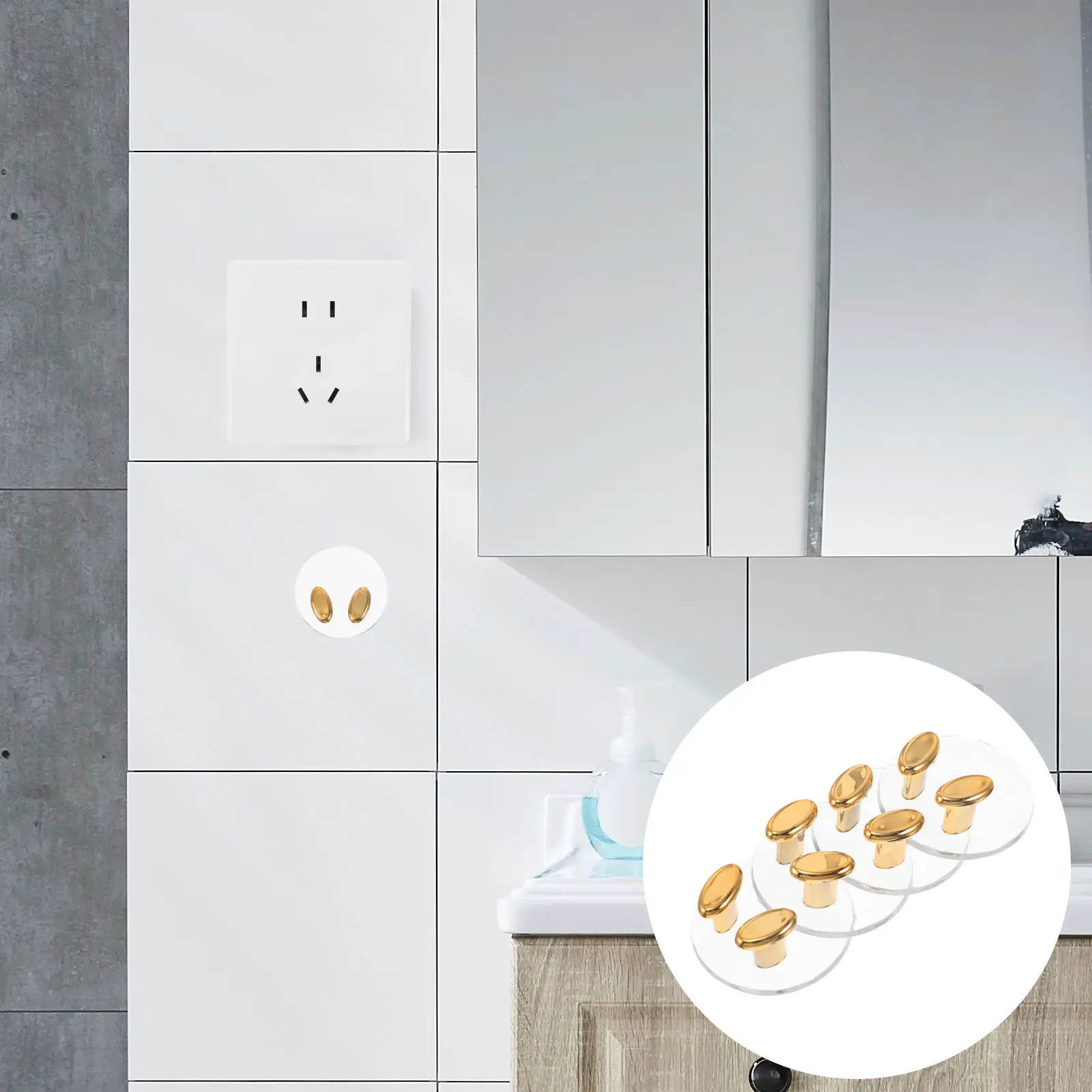 4Pcs Clear Adhesive Plug Hook Holder No Drill Cord Organizer for Kitchen Bathroom Desk Shower Wall Power Cords Chargers Wire