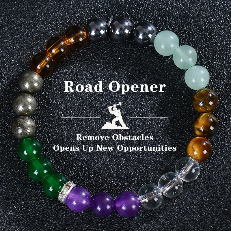 

Road Opener Bracelet, Tiger eye Stone and Crystal Bracelet, New Opportunities Bracelet, Natural Stone Beads Bracelet