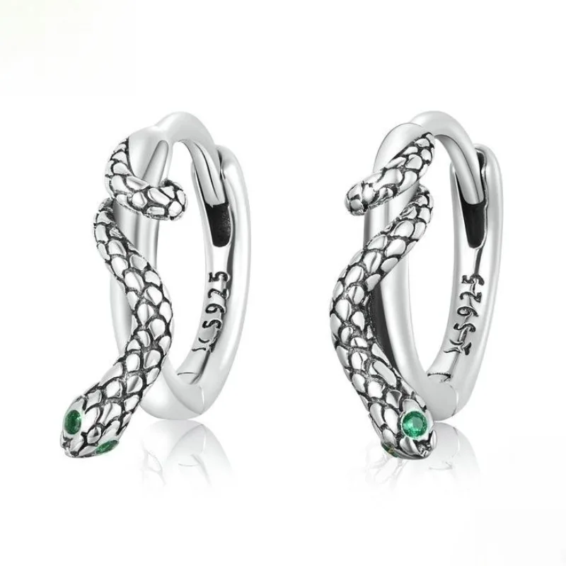 925 Sterling Silver Snake Ring Earrings For Women Wedding Luxury Piercing Elegant Jewelry Wholesale Free Delivery Jewellery