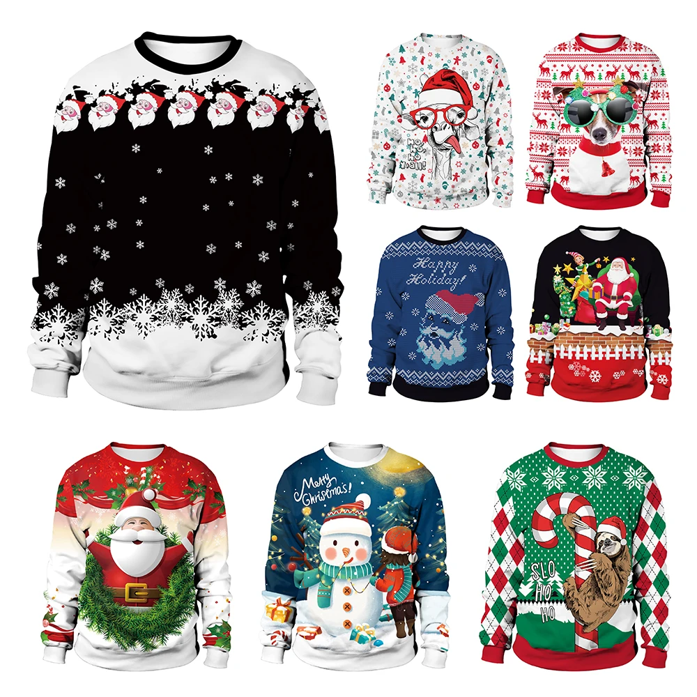 Autumn Sweatshirts Christmas Tracksuit Santa Claus Pullovers Couple Funny Men's Winter Hoodie O Neck 3D Printing Male Clothing