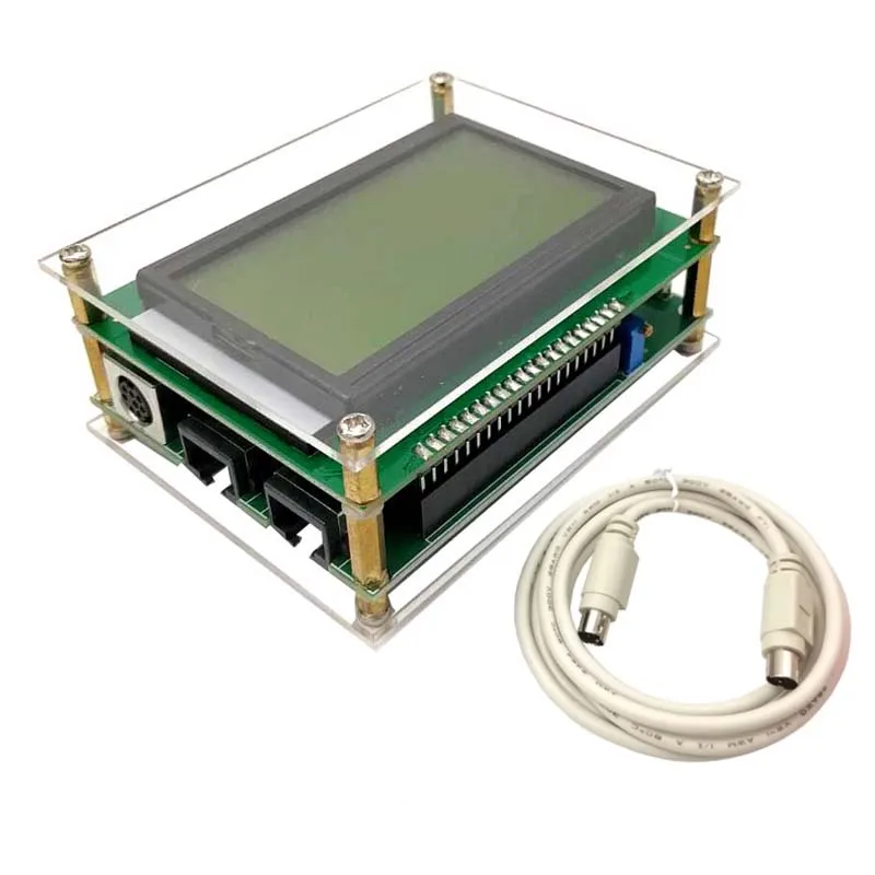 Tela externa de gato YAOGREENHAM com caixa de acrílico e cabo, LCD 12864, YAESU FT-817 FT-818 FT-857 FT-897 818ND 857D