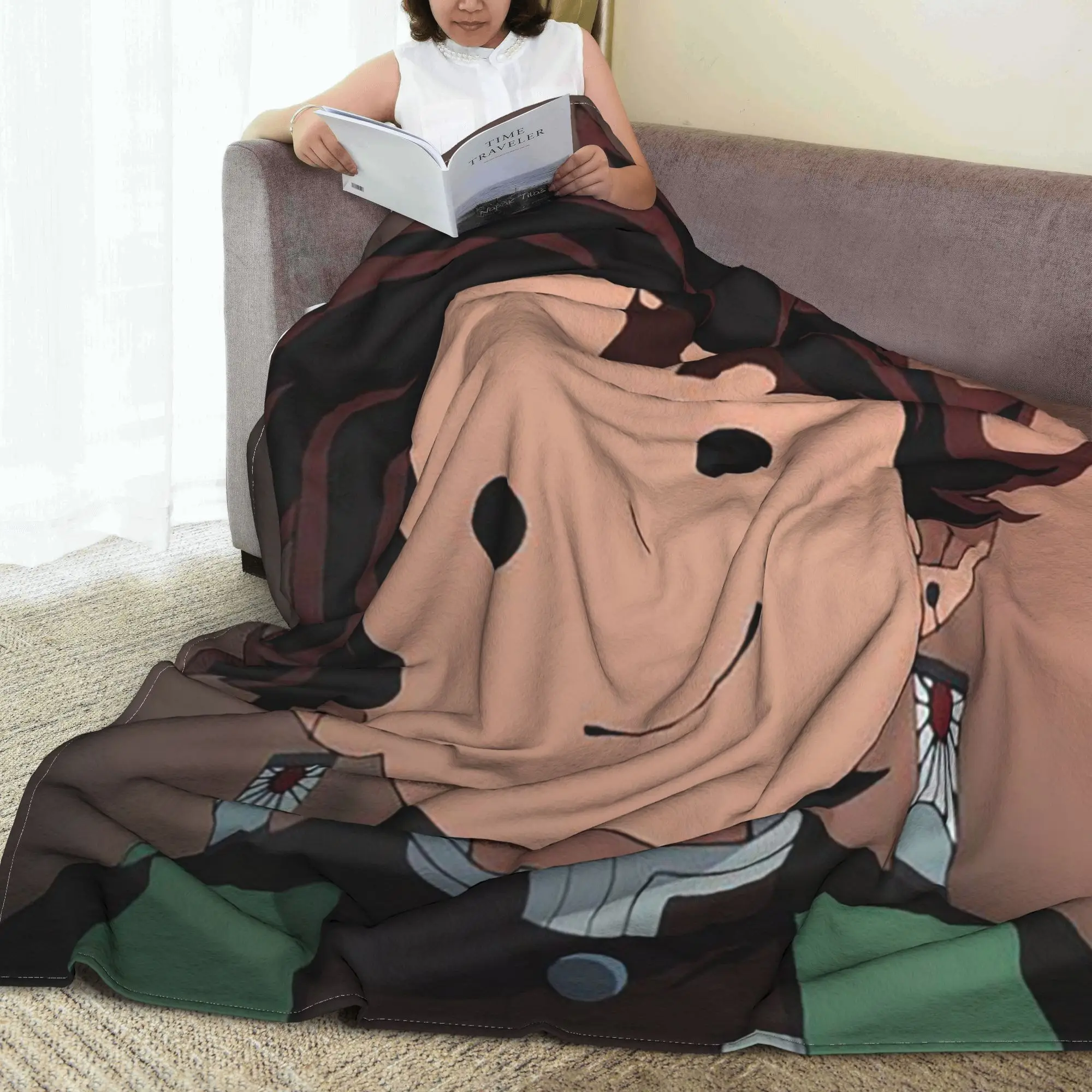 

Demon Slayer Plush Kimetsu No Yaiba Kamado Tanjirou Anime Blanket Breathable Throw Blanket for Bedroom Throws Bedspread Quilt