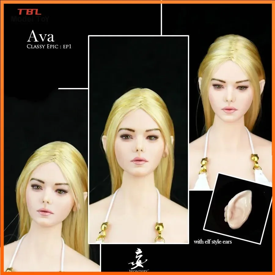 WONDERY Ep01 1/6 Female Head Sculpt Model Removable Ears Fit 12inch Action Figure toys