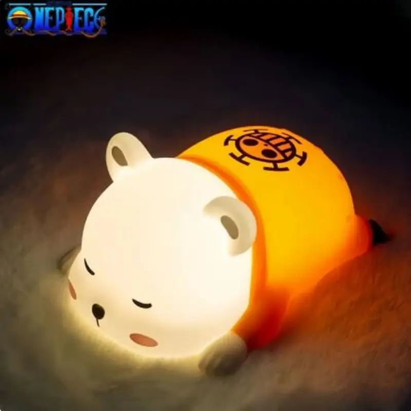 Original One Piece Happy Life Bepo Anime Night Light Three Gear Low Light Creative Desktop Ornaments Popular Children Gift Toy