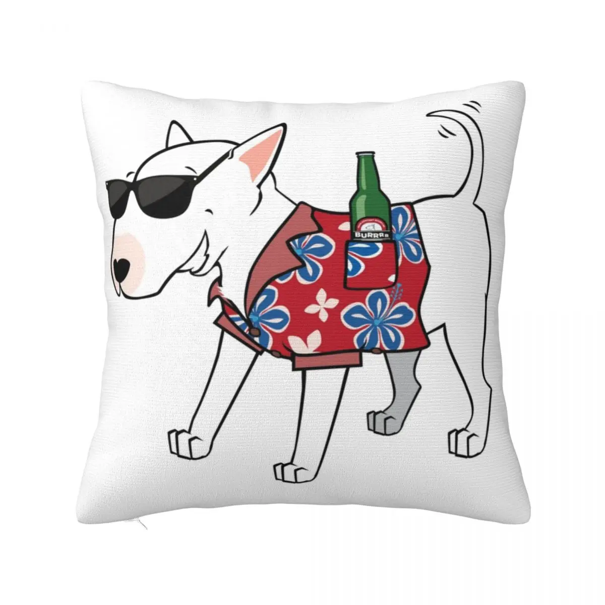 Bull Terrier Cute Dog Pillow Case Cushion Covers Vintage Zippered Decor Pillowcover for Sofa 40x40cm