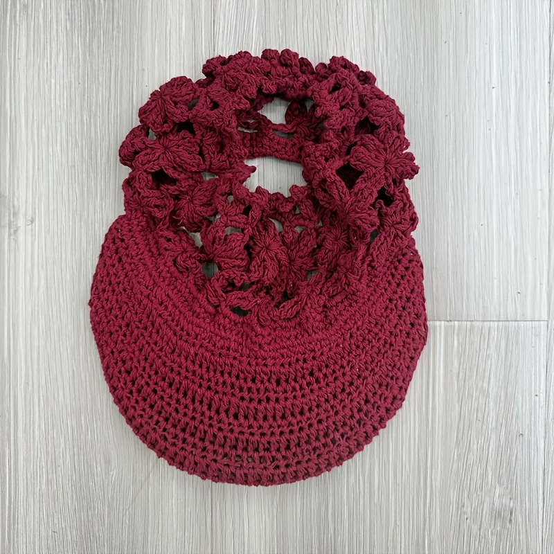 Women's Multi-color Spring/autumn Handmade Openwork Crochet Open-top Sun Visor Cap