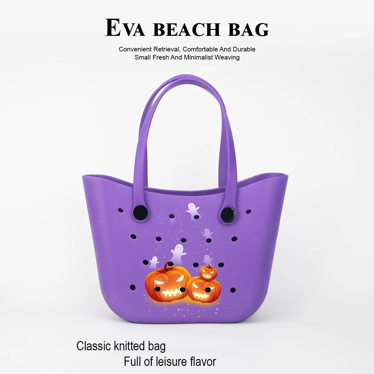 

Большая пляжная сумка Eva с узором «Злой тыквы», подходит для Хэллоуина и повседневного использования, можно носить мобильные телефоны, книги, зонтики, планшеты, закуски, встречи на работу, вечеринку, путешествий и отпуска, съемная ручка, подходит для все