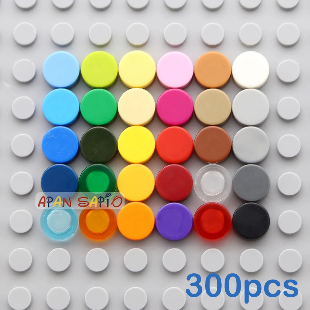 Mattoncini rotondi 1x1, 33 colori, giocattoli educativi e creativi per bambini, dimensioni compatibili con 98138, 300 pezzi