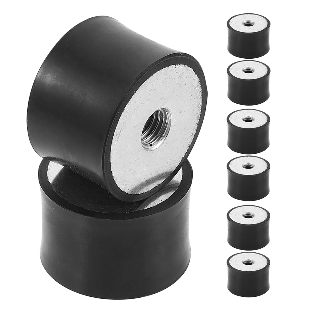 

8pcs Rubber Shock Absorber Compressor Vibration Pads Black Industrial Noise Reducer Cushion Feet Double Threaded Cylindrical