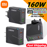 Xiaomi 160W Multi Ports USB Type C Charger Fast Charging Phone Charger Adapter For iPhone Samsung Huawei EU/US Plug Wall Charger