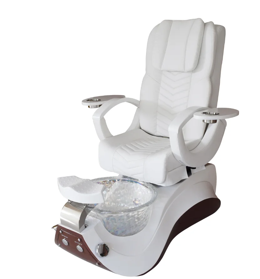 Pedicure Chairs No Plumbing Massage Product Retractable Removable Glass Bowl Custom Logo and Leather Color for Beauty Salon Nail