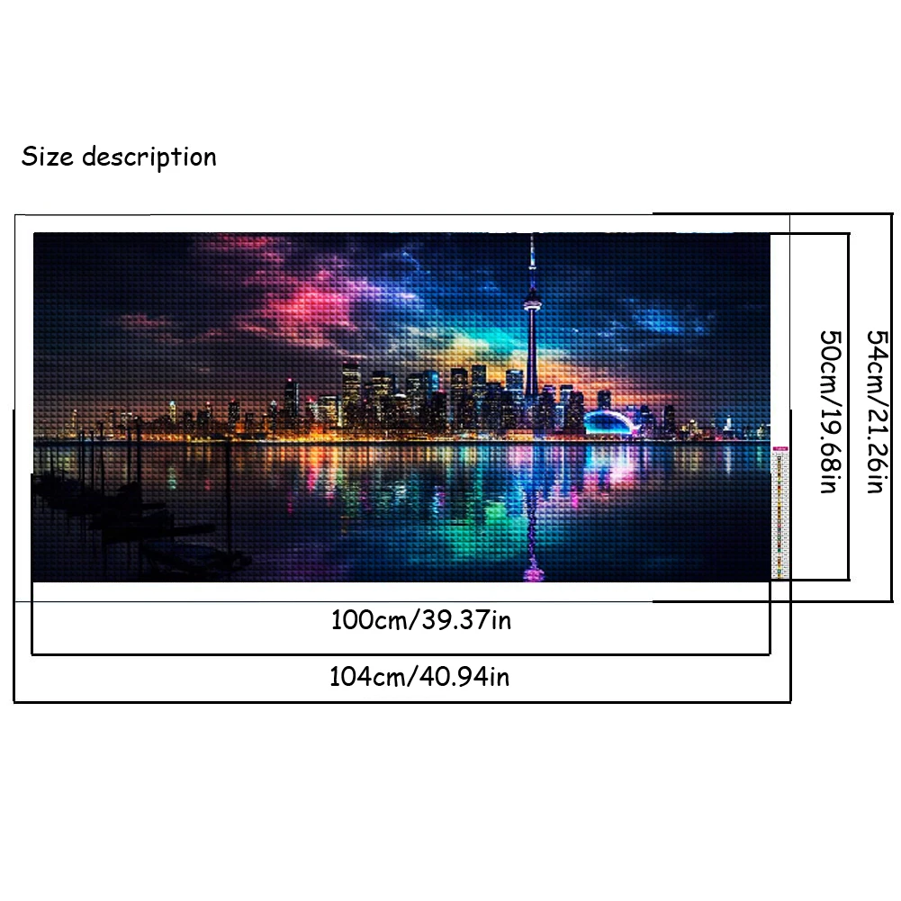 Toronto Skyline Night Landscape Diy Diamond Painting New 2024 Large Size Cross Stitch Kits Mosaic Embroidery Housewarming Gift