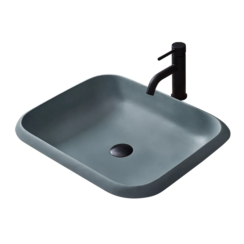 Morandi Green Platform Basin Semi Embedded Wash Basin Wash Basin Circular Nordic Style Simple Art