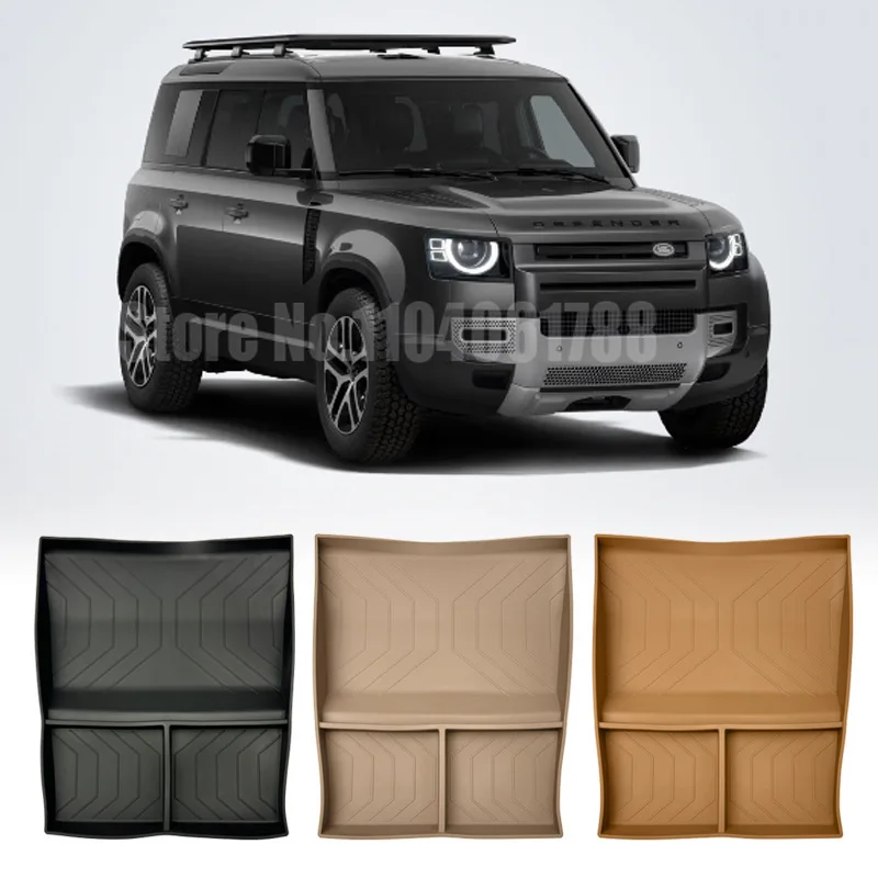 

For 2025 Land Rover Defender 90 110 Center Console Storage Box Car Central Lower Layer Tray TPE Organizer Accessories Tidying