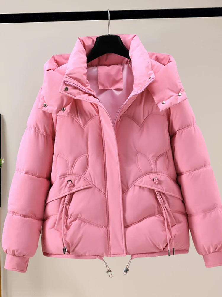 Korean Cotton Padded Jacket Women Autumn Winter Pocket Loose Thick Puffer Jackets Female Hoosed Thickening Parkas Mujer Outwear